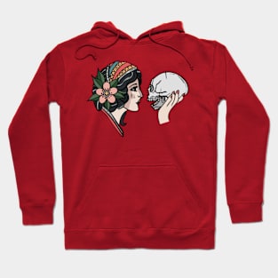 Lady with skull tattoo style Hoodie